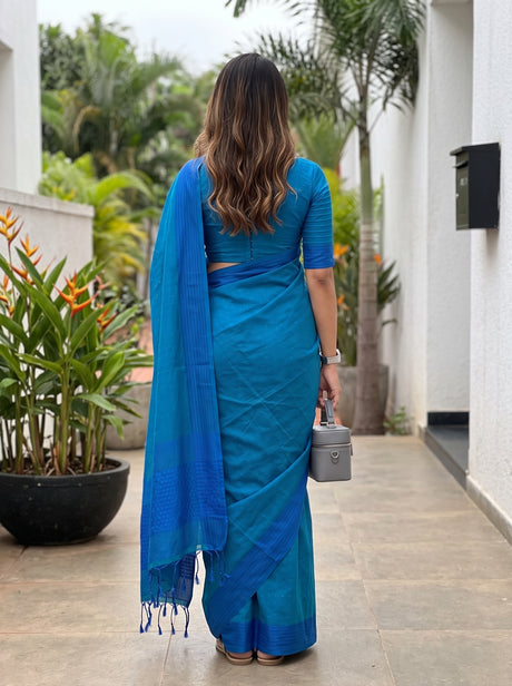 MIMOSA Ananda Bengaluru Art Silk Saree — saree shot pallu body