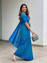 MIMOSA Ananda Bengaluru Art Silk Saree — pose 5 styling detail