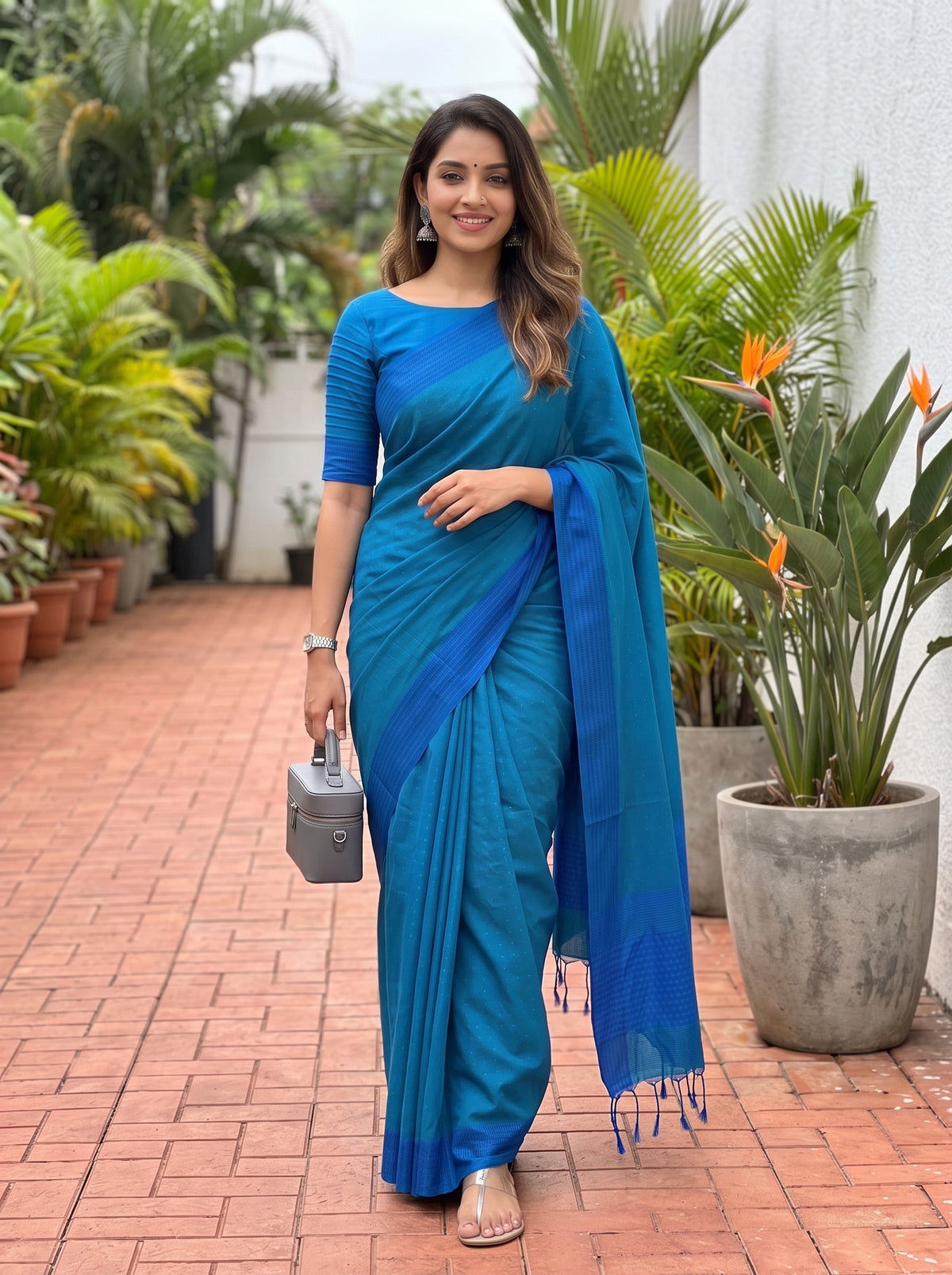 MIMOSA Ananda Bengaluru Art Silk Saree — pose 6 styling detail