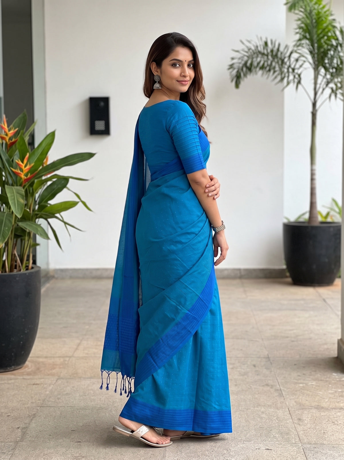 MIMOSA Ananda Bengaluru Art Silk Saree — pose 7 styling detail