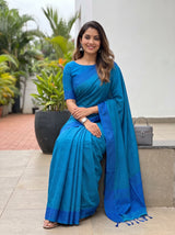 MIMOSA Ananda Bengaluru Art Silk Saree — pose 8 styling detail