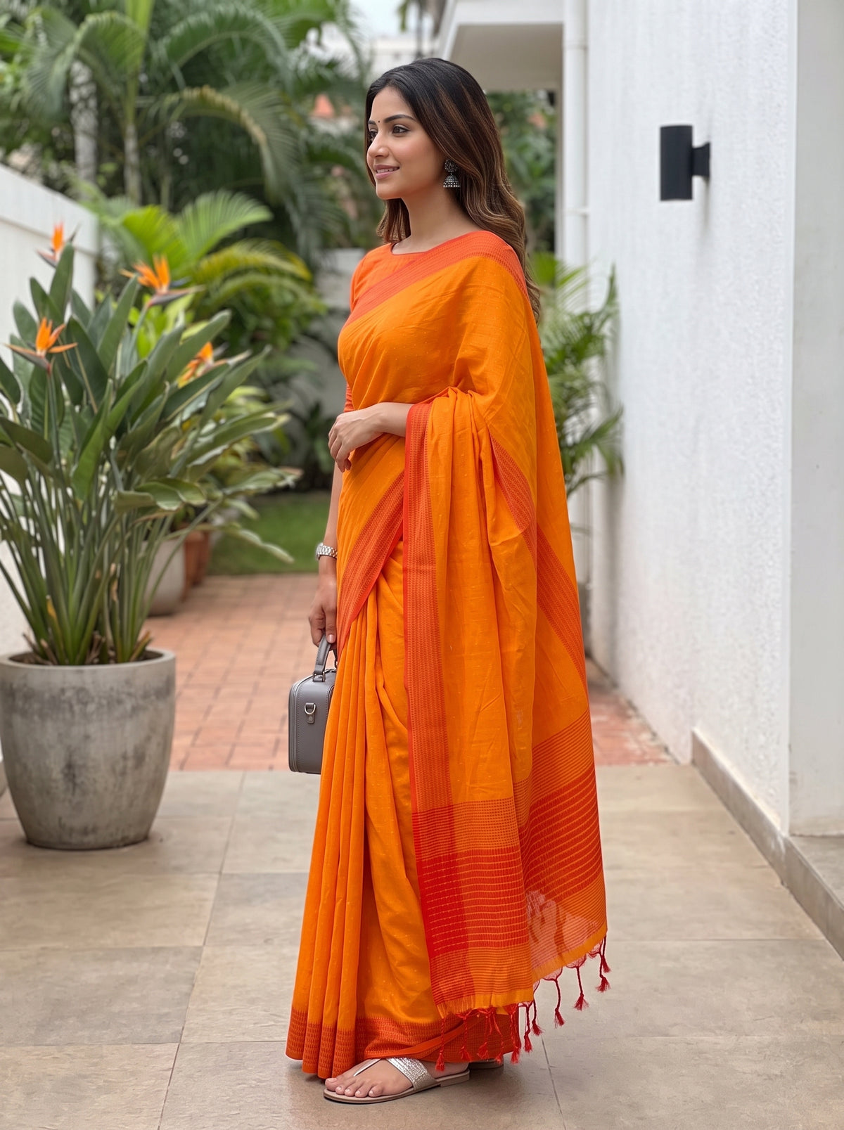 MIMOSA Gold Bengaluru Art Silk Saree — pose 3 styling detail