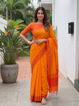 MIMOSA Gold Bengaluru Art Silk Saree — pose 4 styling detail