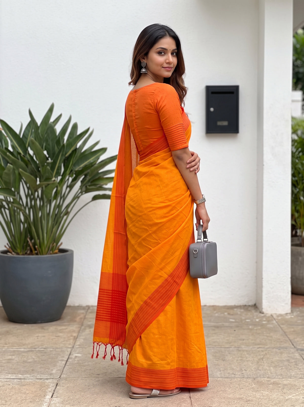 MIMOSA Gold Bengaluru Art Silk Saree — pose 7 styling detail