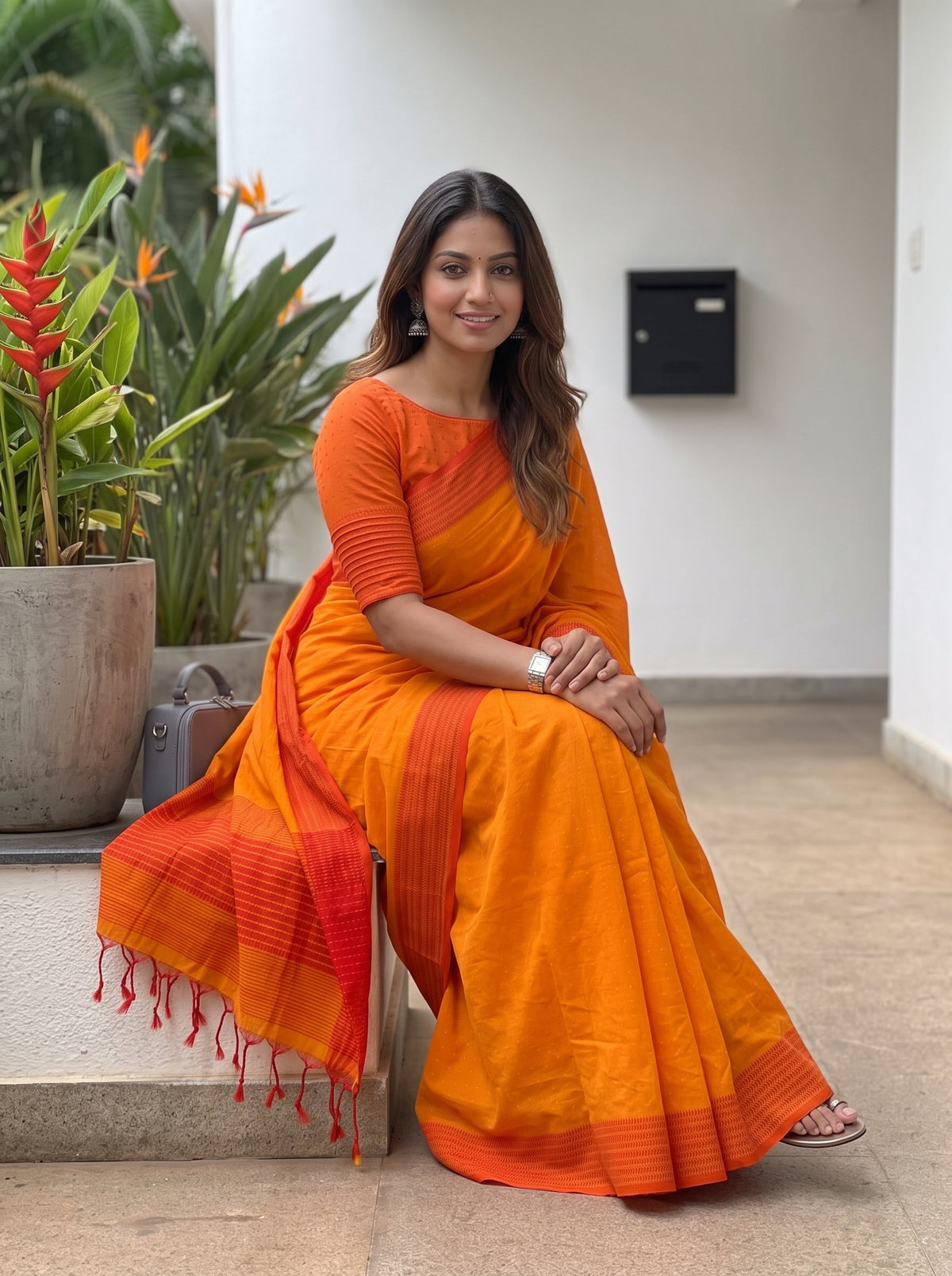 MIMOSA Gold Bengaluru Art Silk Saree — pose 8 styling detail