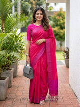 MIMOSA Gajari Bengaluru Art Silk Saree — AI Model lifestyle