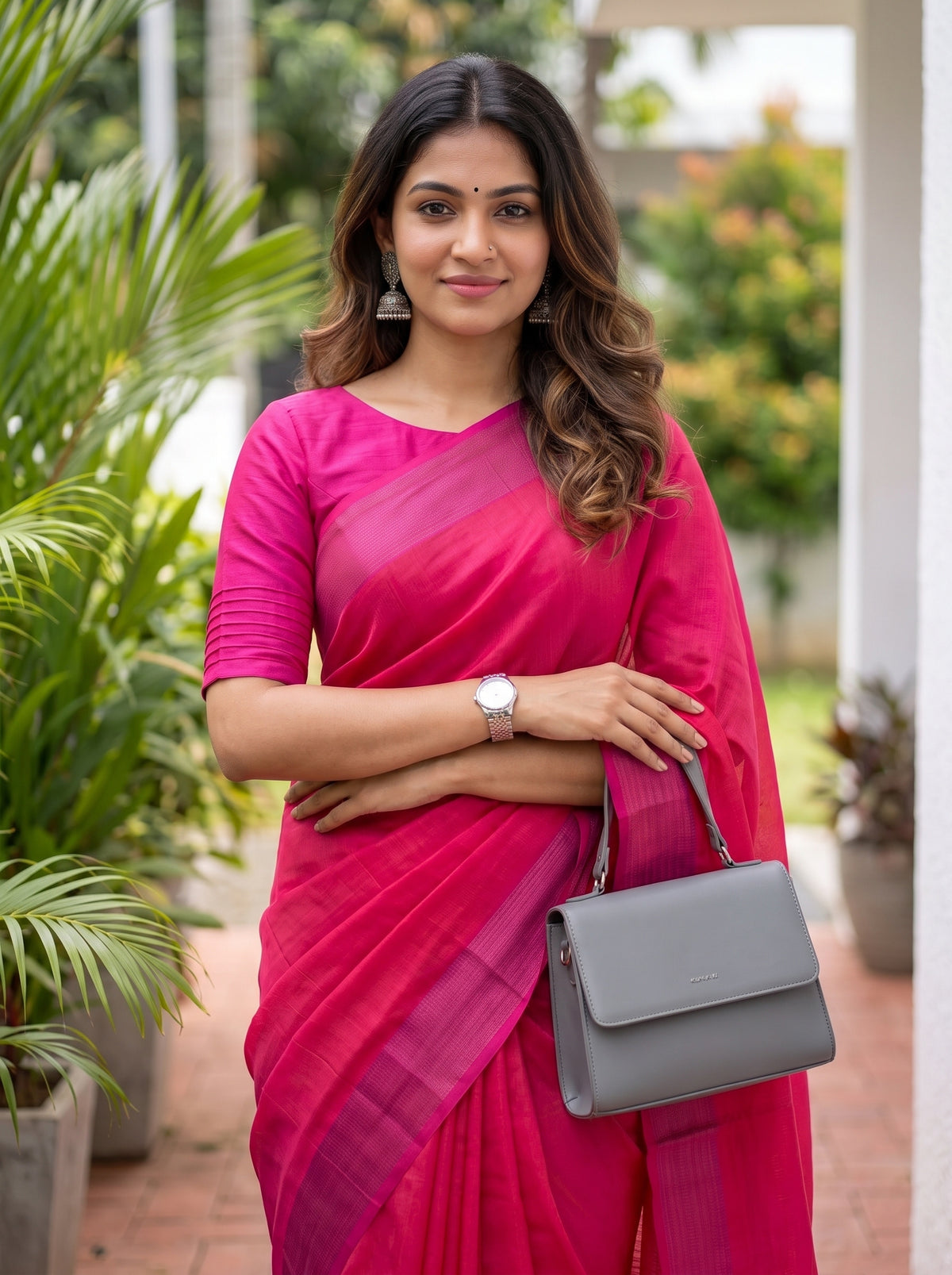 MIMOSA Gajari Bengaluru Art Silk Saree — pose 10 styling detail