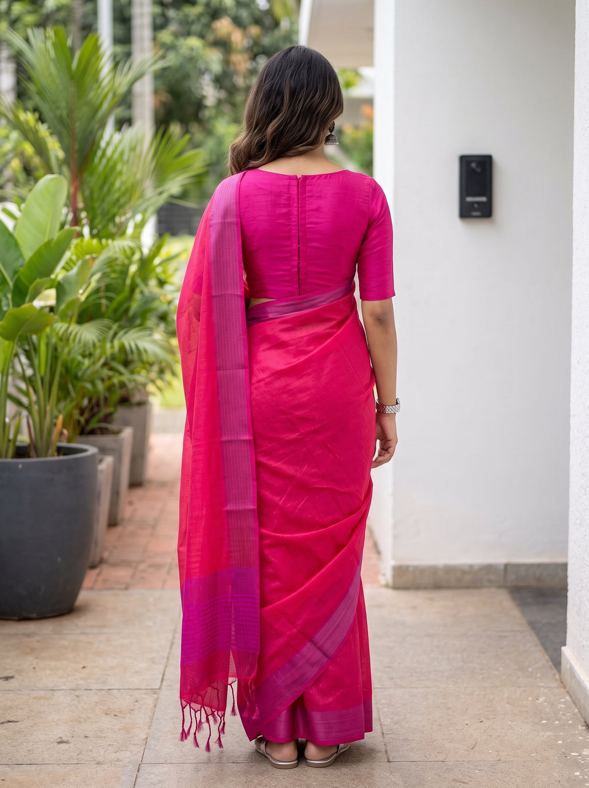 MIMOSA Gajari Bengaluru Art Silk Saree — saree shot pallu body