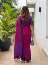 MIMOSA Magenta Bengaluru Art Silk Saree — saree shot pallu body