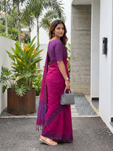 MIMOSA Magenta Bengaluru Art Silk Saree — pose 7 styling detail