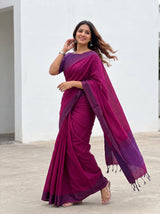 MIMOSA Magenta Bengaluru Art Silk Saree — pose 9 styling detail