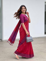 MIMOSA Maroon Bengaluru Art Silk Saree — pose 9 styling detail