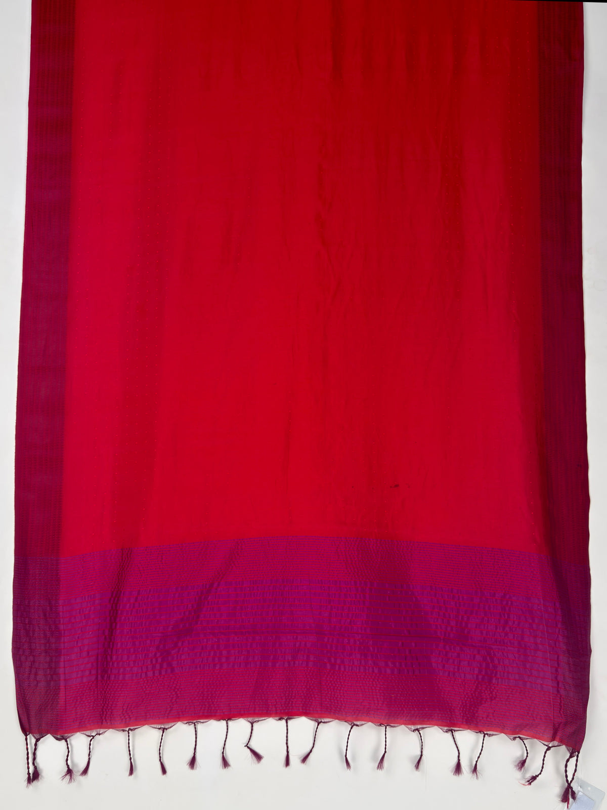 MIMOSA Maroon Bengaluru Art Silk Saree — pallu and zari work detail