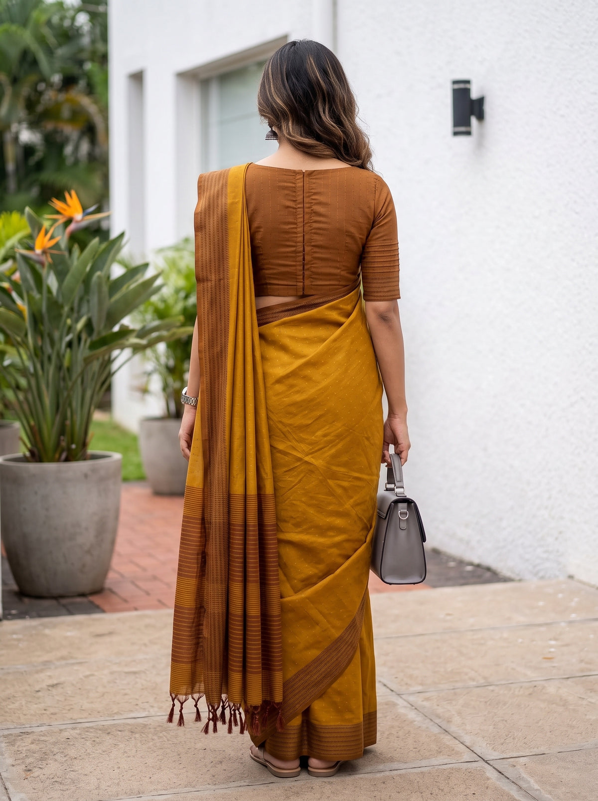 MIMOSA Mustard Bengaluru Art Silk Saree — saree shot pallu body