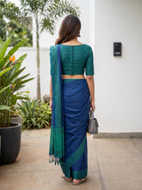 MIMOSA Navy Bengaluru Art Silk Saree — saree shot pallu body