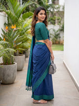 MIMOSA Navy Bengaluru Art Silk Saree — pose 7 styling detail