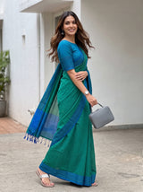 MIMOSA Rama Bengaluru Art Silk Saree — pose 5 styling detail