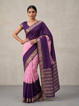 MIMOSA Lavender Mysore Silk Crepe Saree — pose 4 styling detail