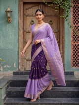MIMOSA Magenta Mysore Silk Crepe Saree — pose 6 styling detail