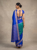 MIMOSA Sapphire Mysore Silk Crepe Saree — pallu and body shot