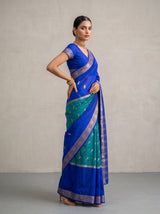 MIMOSA Sapphire Mysore Silk Crepe Saree — pose 4 styling detail