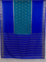 MIMOSA Sapphire Mysore Silk Crepe Saree — pallu and zari work detail