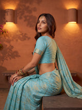 MIMOSA Ananda Mysore Silk Crepe Saree — pose 10 styling detail