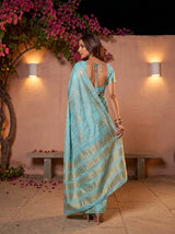 MIMOSA Ananda Mysore Silk Crepe Saree — pose 2 styling detail