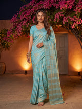 MIMOSA Ananda Mysore Silk Crepe Saree — pose 6 styling detail