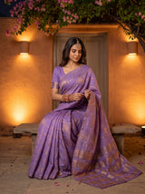 MIMOSA Lavender Mysore Silk Crepe Saree — pose 8 styling detail
