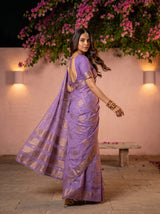 MIMOSA Lavender Mysore Silk Crepe Saree — pose 9 styling detail