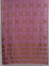 MIMOSA Pink Mysore Silk Crepe Saree — pallu and zari work detail