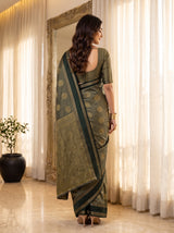 MIMOSA Blue Banarasi Saree — pose 2 styling detail