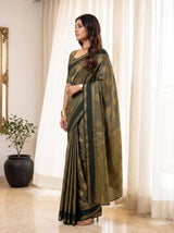 MIMOSA Blue Banarasi Saree — pose 3 styling detail