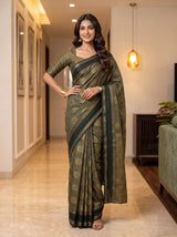 MIMOSA Blue Banarasi Saree — pose 4 styling detail
