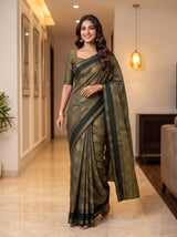 MIMOSA Blue Banarasi Saree — pose 6 styling detail