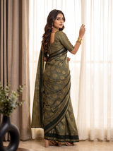 MIMOSA Blue Banarasi Saree — pose 7 styling detail