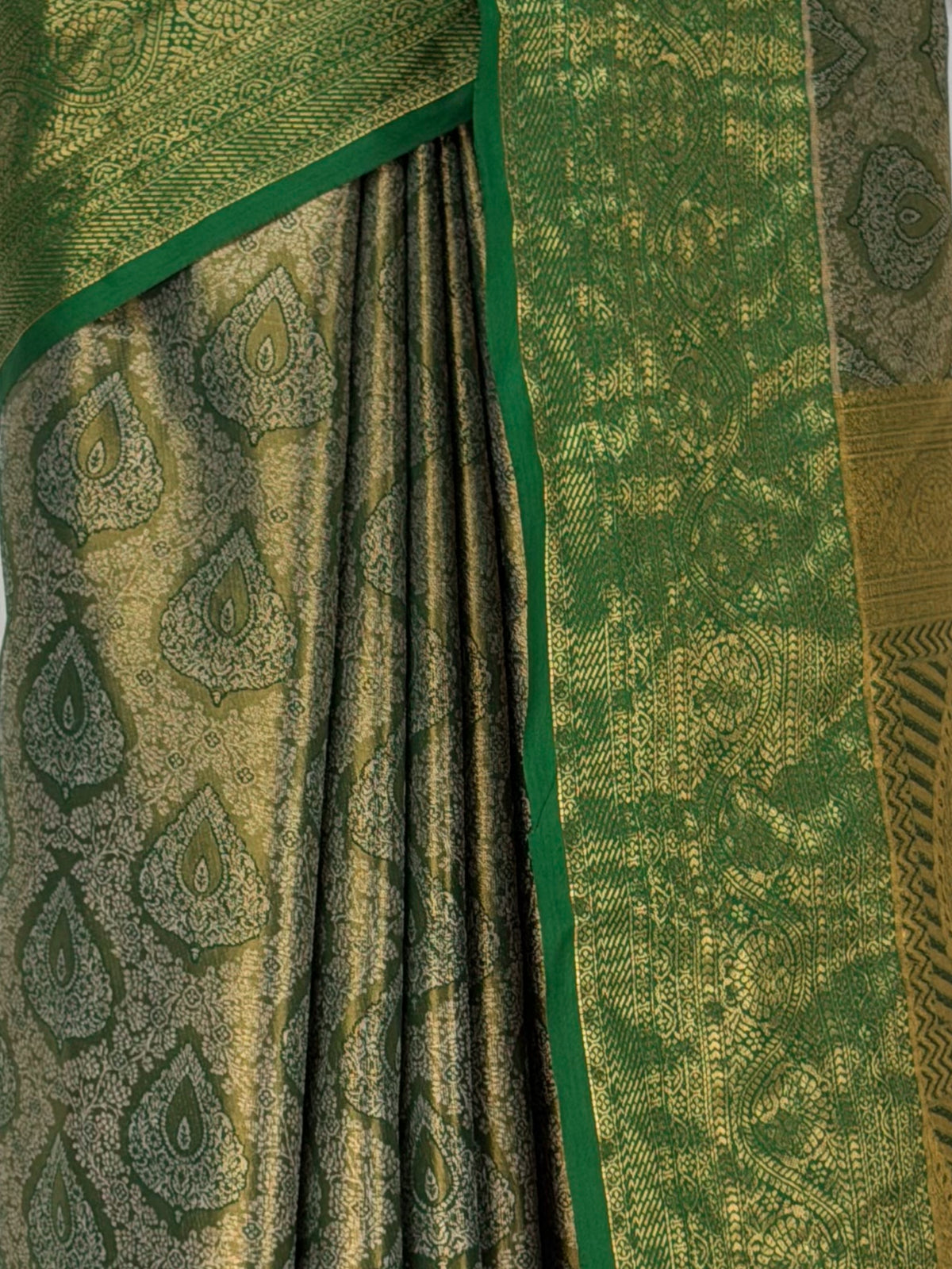 MIMOSA Green Kanjivaram Saree — fleets shot full lifestyle