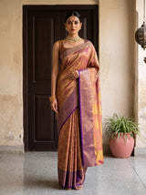 MIMOSA Magenta Kanjivaram Art Silk Saree — Model lifestyle pose