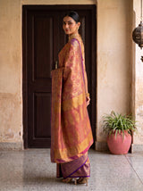 MIMOSA Magenta Kanjivaram Saree — pose 5 styling detail