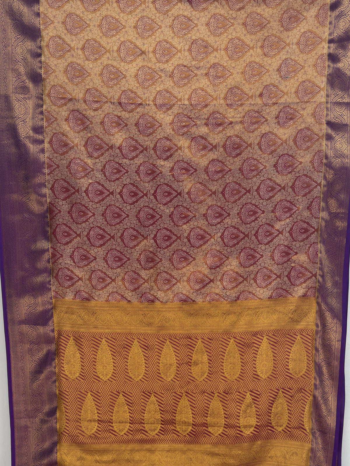MIMOSA Magenta Kanjivaram Saree — pallu and zari work detail