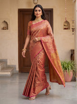 MIMOSA Maroon Kanjivaram Saree — pose 6 styling detail