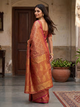 MIMOSA Maroon Kanjivaram Saree — pose 7 styling detail