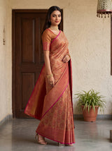 MIMOSA Maroon Kanjivaram Saree — pose 9 styling detail