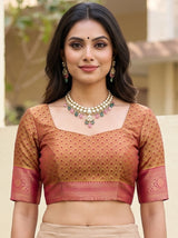 MIMOSA Maroon Kanjivaram Saree — blouse close-up