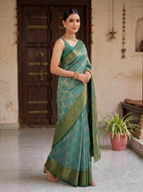 MIMOSA Rama Kanjivaram Saree — pose 5 styling detail