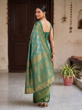 MIMOSA Rama Kanjivaram Saree — pose 7 styling detail