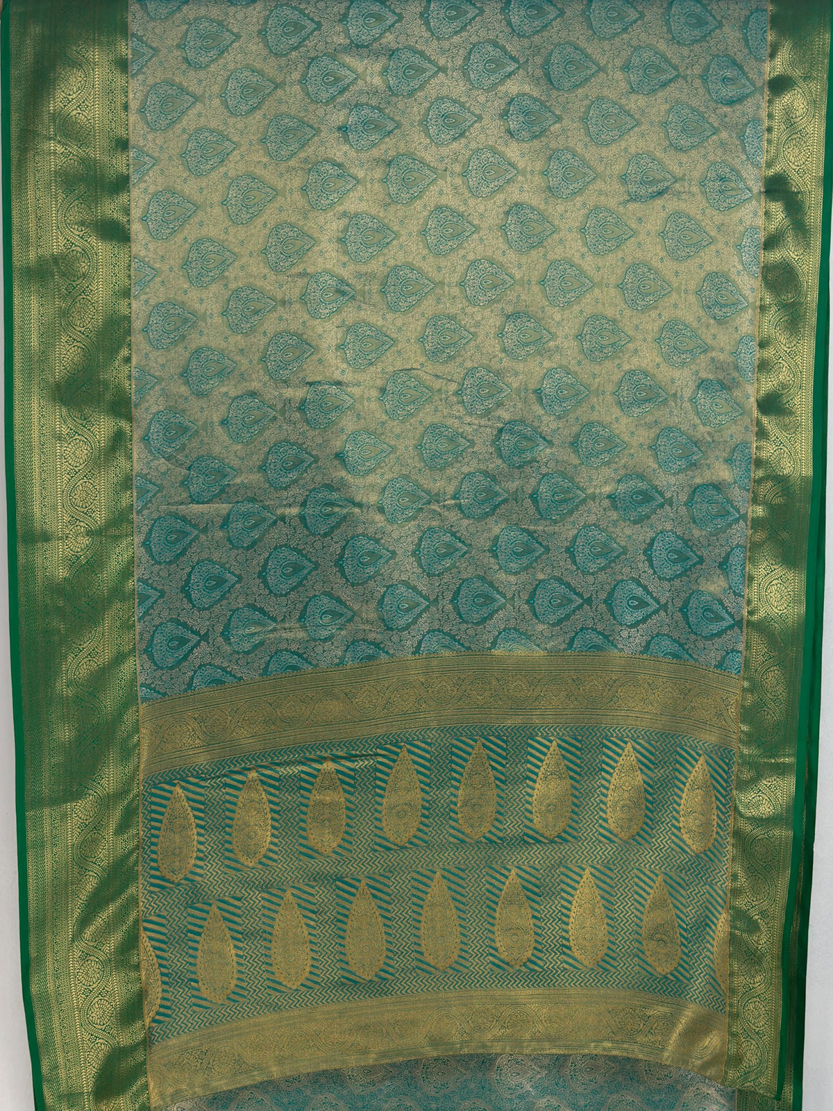 MIMOSA Rama Kanjivaram Saree — pallu and zari work detail