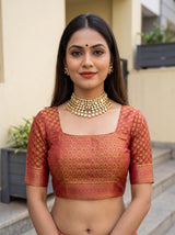 MIMOSA Rani Kanjivaram Saree — blouse close-up