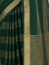 MIMOSA Bottle Green Mysore Silk Crepe Saree — fleets shot full lifestyle